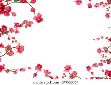 handmade cloth flower, Red Japanese flowering cherry
