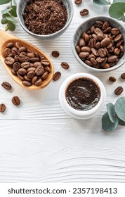 Handmade coffee scrub.   Caffeine skincare.  - Shutterstock ID 2357198413