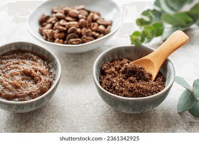 Handmade coffee scrub.   Caffeine skincare.  - Shutterstock ID 2361342925