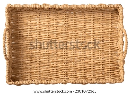 Handmade corn husk weave tray isolated on the white background.
