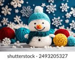 handmade crochet hook wool cross stitch christmas snowman landing page wallpaper crochet decoration