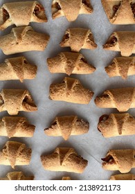 Handmade Delicious Apple Cookies On White Ground.