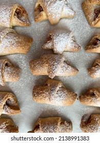 Handmade Delicious Apple Cookies On White Ground.