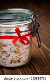 Handmade DIY Natural Epsom Salt Body Scrub With Rose Petals And Oil