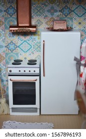 Handmade Dollhouse For Girls, Kitchen In Lovely Light And Wood