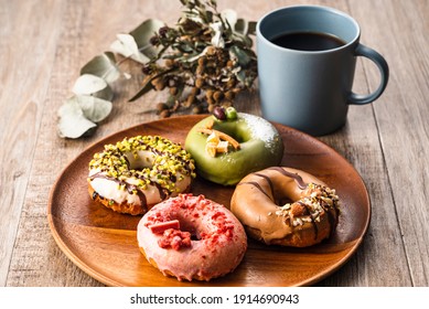 Handmade donuts on the table