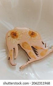 Handmade Epoxy Elephant Brooch, Epoxy Jewelry