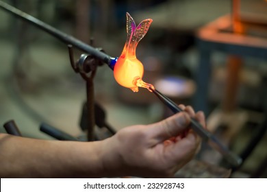 Handmade figures of melted glass