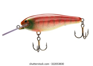 Handmade Fishing Lure Isolated On White.