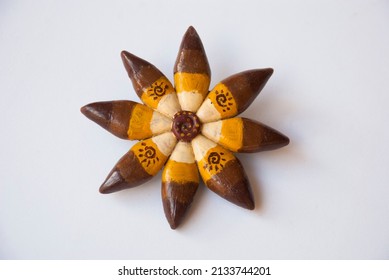 Handmade Flower Brooch Of Polymer Clay. Boho Brooch.