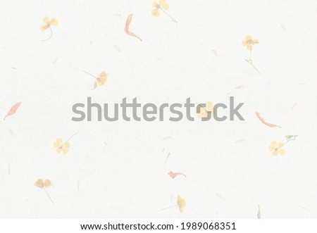 Handmade flower petal paper texture background