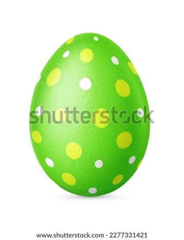 Handmade green Easter egg isolated on a white background. Clipping path included.