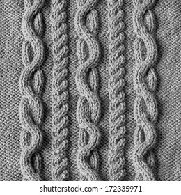 Handmade grey knitting wool texture background