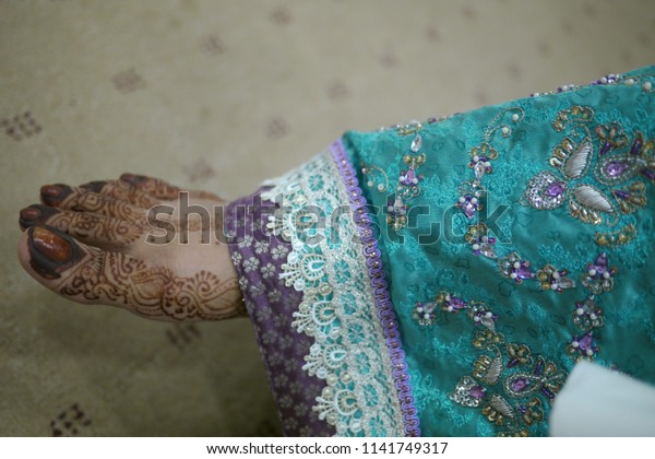 Handmade Indian Wedding Dress Henna Tattoo Stock Photo Edit Now