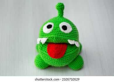 Handmade Knitted Toy Om Nom.