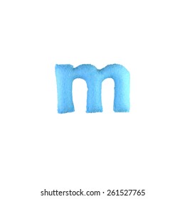 Handmade Letter From Fabric Alphabet, M