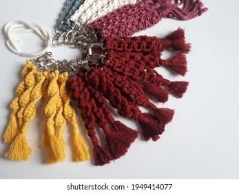 Handmade Macrame Key Chain From Cotton Rope