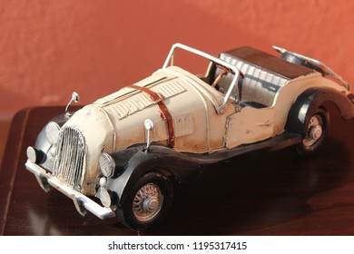 Handmade miniature classic car. - Shutterstock ID 1195317415