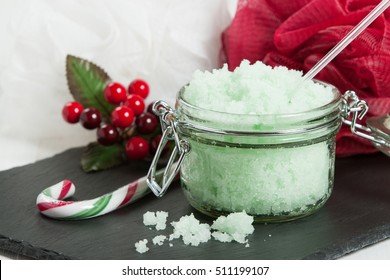 Handmade Mint Scrub With Coconut Oil. Toiletries, Spa Set