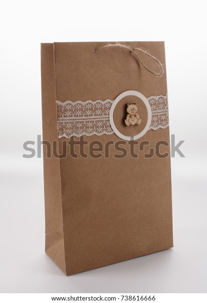 Handmade Paper Gift Bag Decoration On Holidays Objects Stock Image