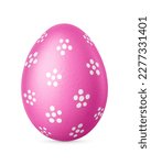Handmade pink Easter egg isolated on a white background. Clipping path included