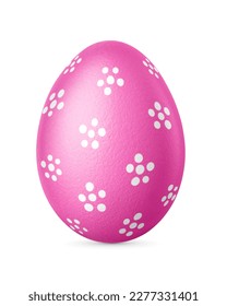 Handmade pink Easter egg isolated on a white background. Clipping path included