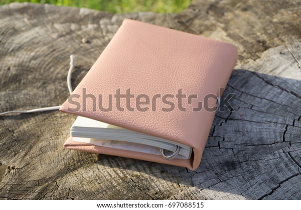 Handmade Pink Leather Notebook Decoration Like Stock Photo Edit