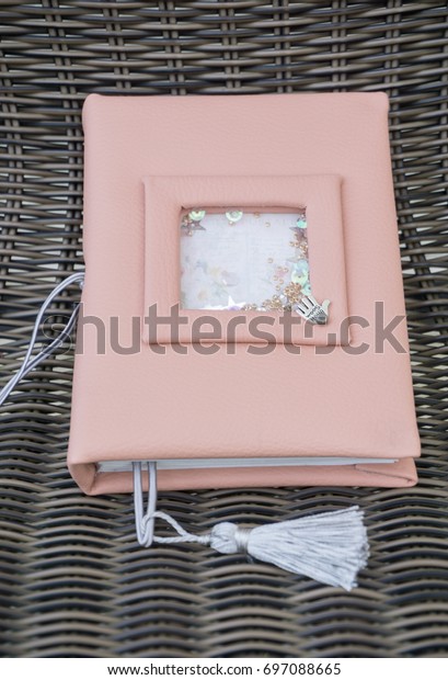 Handmade Pink Leather Notebook Decoration Like Stock Photo Edit