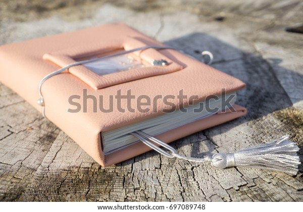 Handmade Pink Leather Notebook Decoration Like Stock Photo Edit