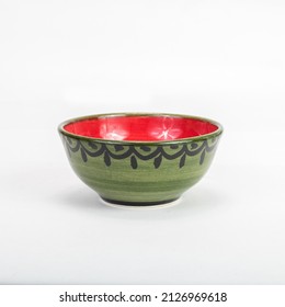 Handmade Punch Bowl Ceramic On A White Background.