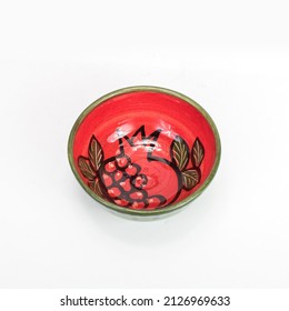 Handmade Punch Bowl Ceramic On A White Background.