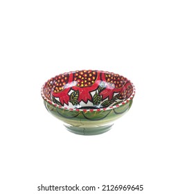 Handmade Punch Bowl Ceramic On A White Background.