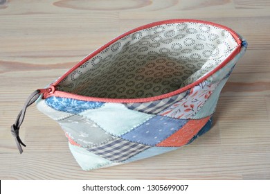 Handmade Quilting Notion Pouch On The Table