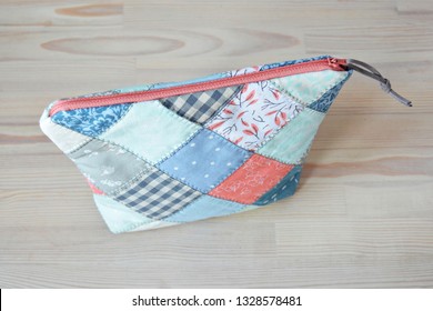 Handmade Quilting Notion Pouch On The Table	