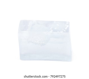Handmade semi-transparent bar of soap isolated over the white background - Shutterstock ID 792497275