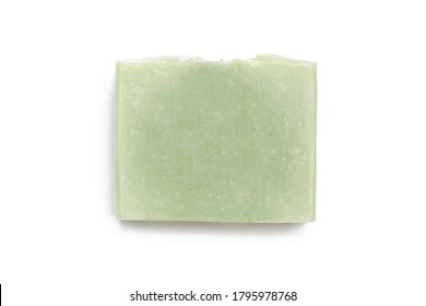 Handmade Soap Bar With Isolated On White Background, Close Up. Homemade Toxic-free Natural Organic Cosmetic	