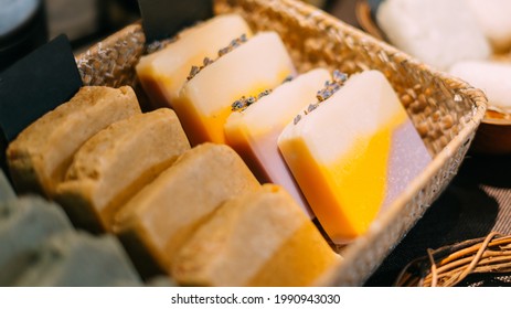 Handmade Soap Lies For Sale In A Store.