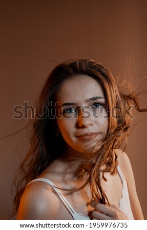 Similar – Portrait Woman Wall White