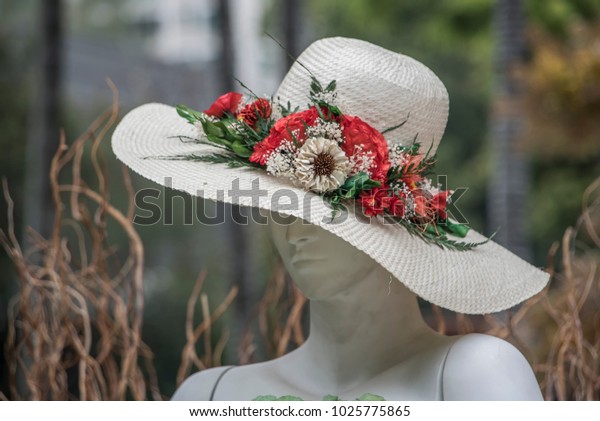 Handmade Straw Hat Decorated Flowers Stock Photo Edit Now 1025775865