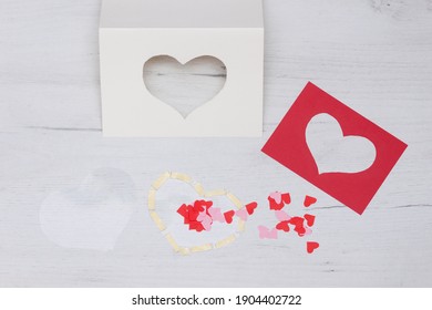 Handmade Valentine Greeting Card. DIY For Kids, Children, Speb By Step. Valentine's Day. Step 3