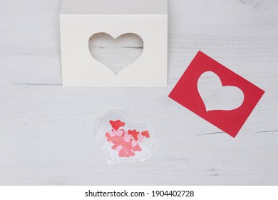 Handmade Valentine Greeting Card. DIY For Kids, Children, Speb By Step. Valentine's Day. Step 4