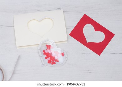 Handmade Valentine Greeting Card. DIY For Kids, Children, Step By Step. Valentine's Day. Step 5