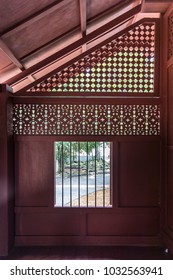 Handmade Wood Carving Of A Traditional Malay House.