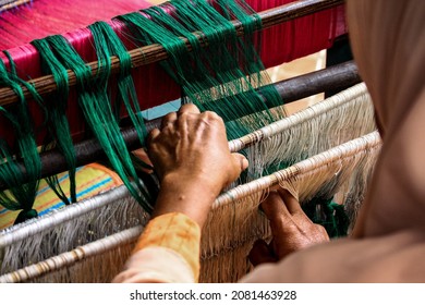 handmade woven cloth made by a woman