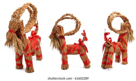 Handmade Yule Goat Made Of Wheat