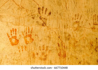 Handprints Cave Walls Stock Photo 667710448 Shutterstock   Handprints Cave Walls 260nw 667710448 