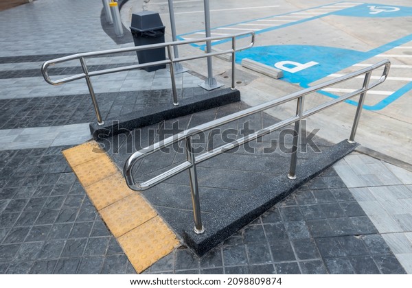 Handrail Disabled Elderly People Concrete Ramp Stock Photo 2098809874 ...