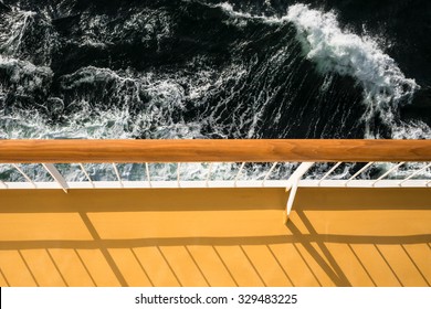 Handrail On A Cruise Ship On The Baltic Sea.