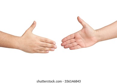 Hands Are About To Handshake Isolated