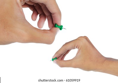 hand's attaching a green thumb stack - Powered by Shutterstock